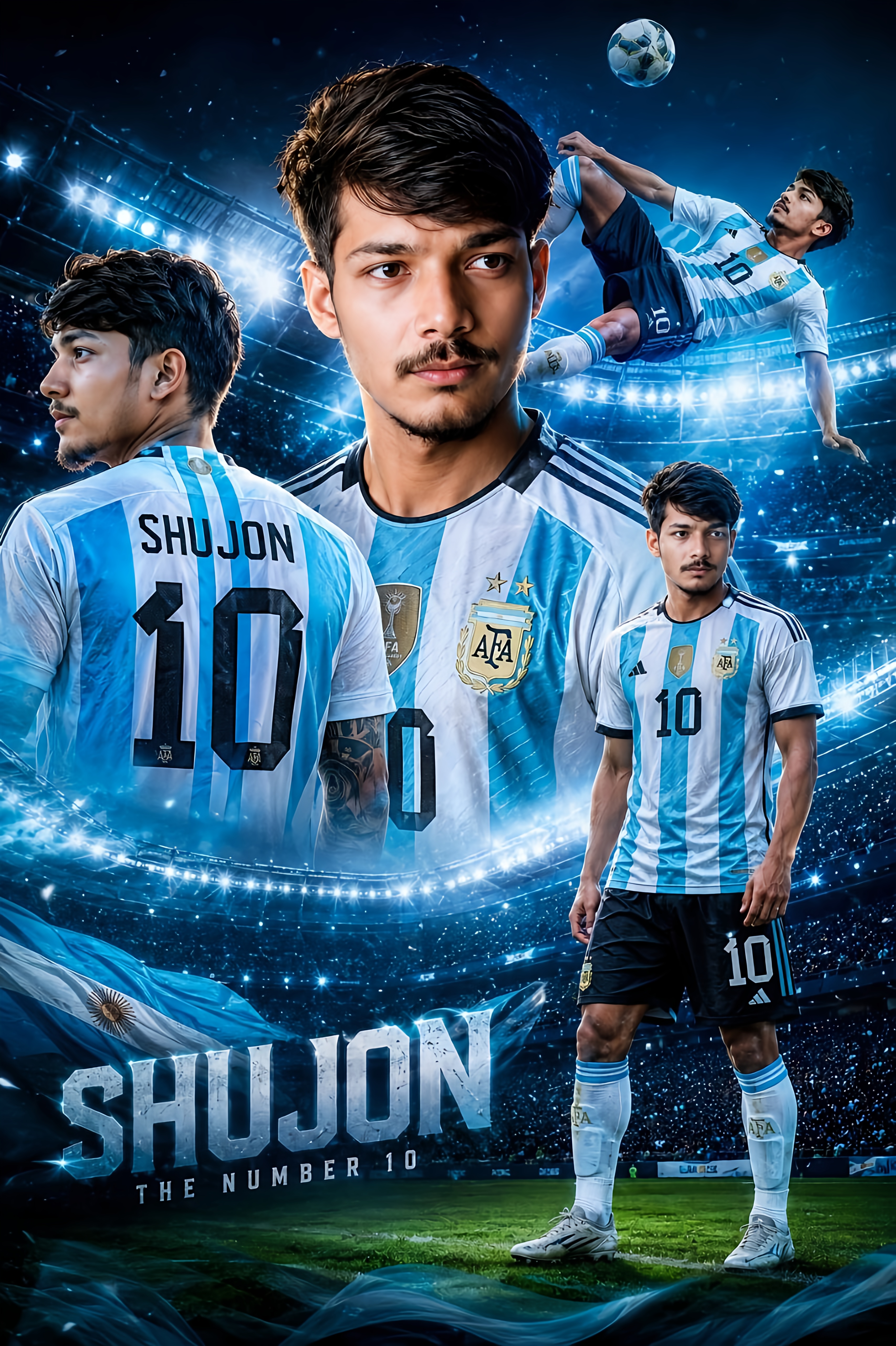 ?? Viral Argentina Football Poster Prompt — Messi Style Cinematic 4K AI Edit ??