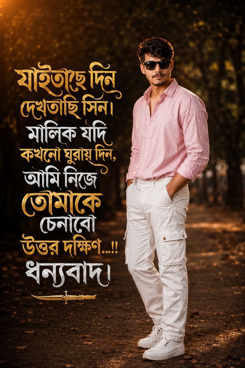 যাইতাছে দিন দেখতাছি সিন | বাংলা Attitude Status Poster | Cinematic Portrait Edit