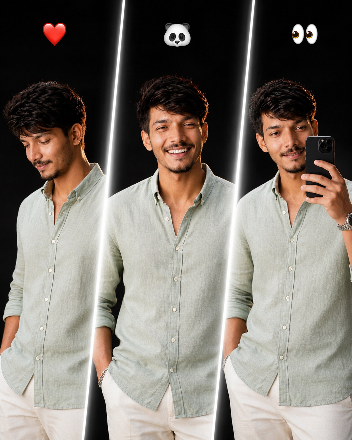 Premium Cinematic Triple Slice Portrait Edit | 3 Panel Studio Photo Manipulation | AI Photo Editing