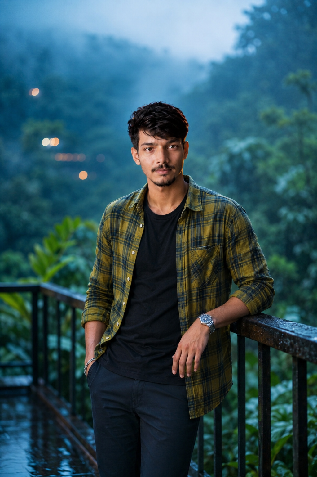 Moody Blue Hour Forest Portrait | Cinematic DSLR Photography | Realistic Male Model