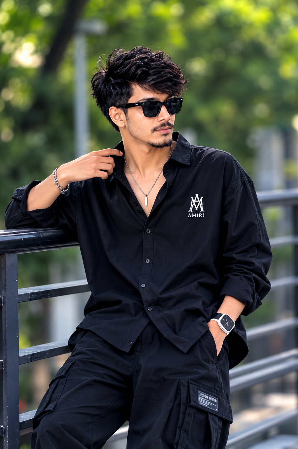Voluminous Hairstyle Streetwear Portrait