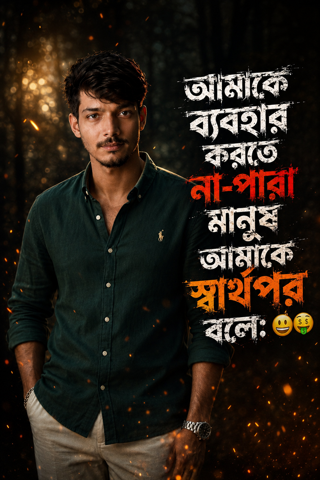 Dramatic Bengali Attitude Poster | Face Match 100%