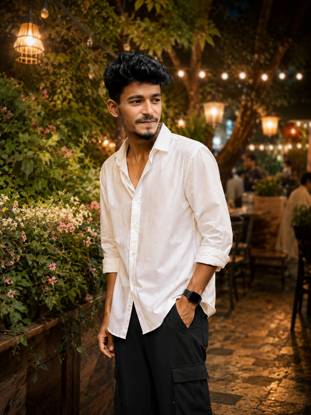 Night Café Aesthetic Portrait 🌿✨