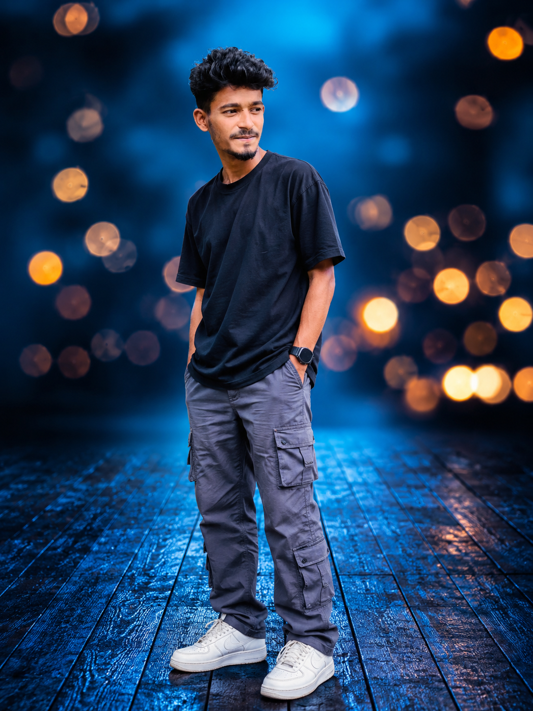 Midnight Blue Cinematic Portrait