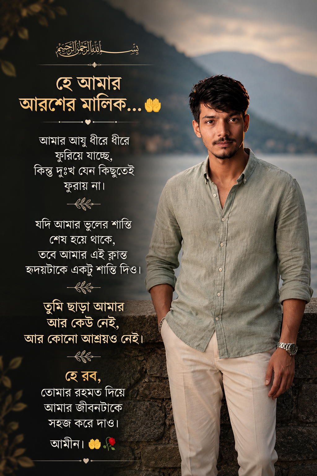 He Amar Arsher Malik | Emotional Islamic Bangla Status | Heart Touching Dua