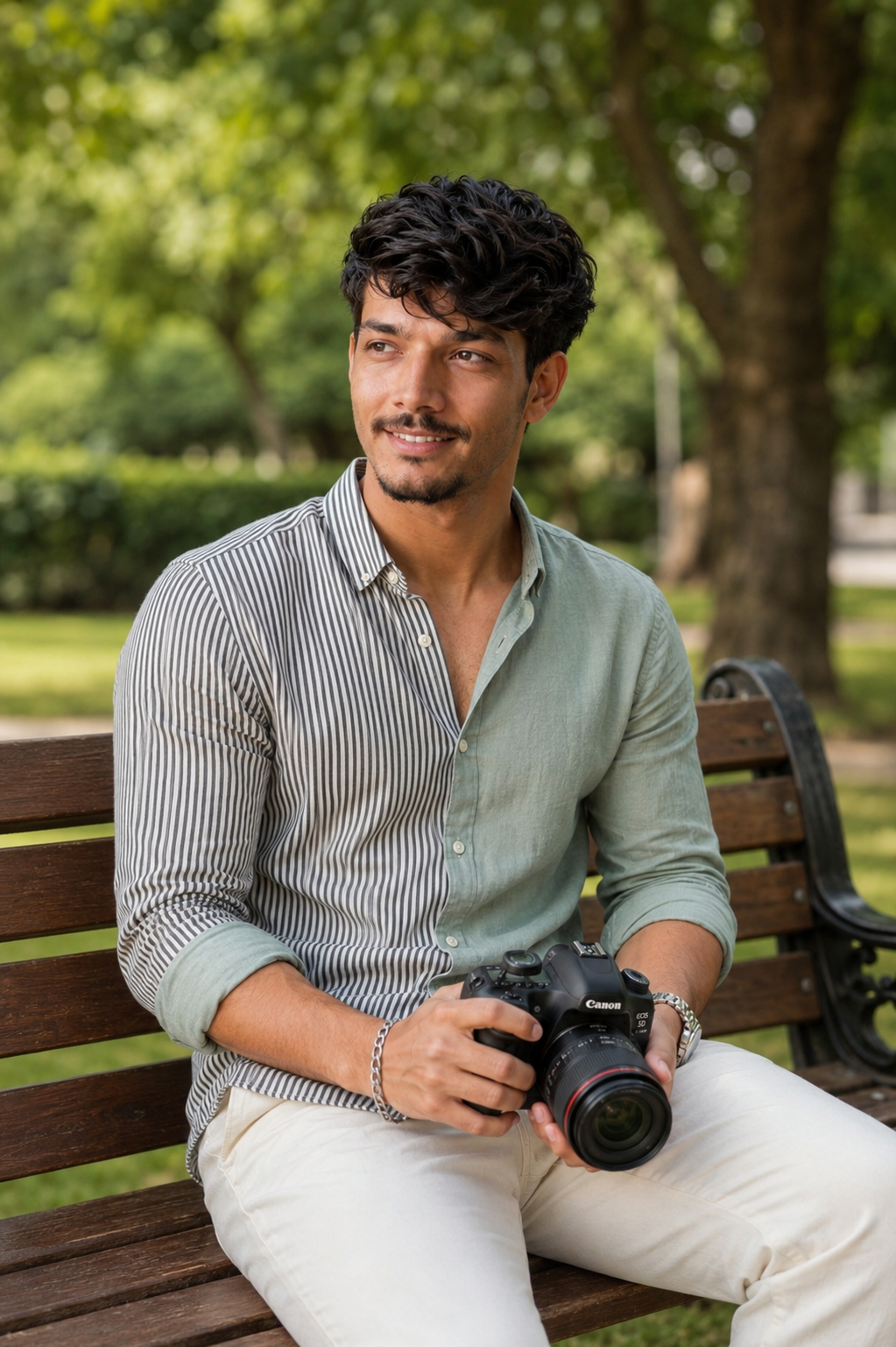 Handsome Man with DSLR Camera