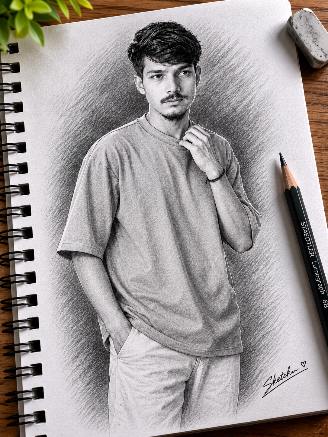 Realistic Graphite Pencil Sketch