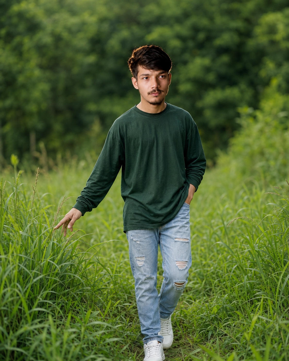 Man in Green Field
