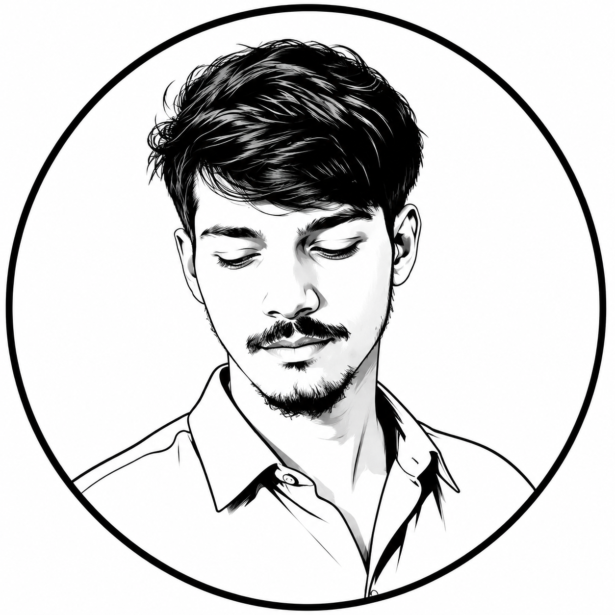 Vector Portrait of Young Man