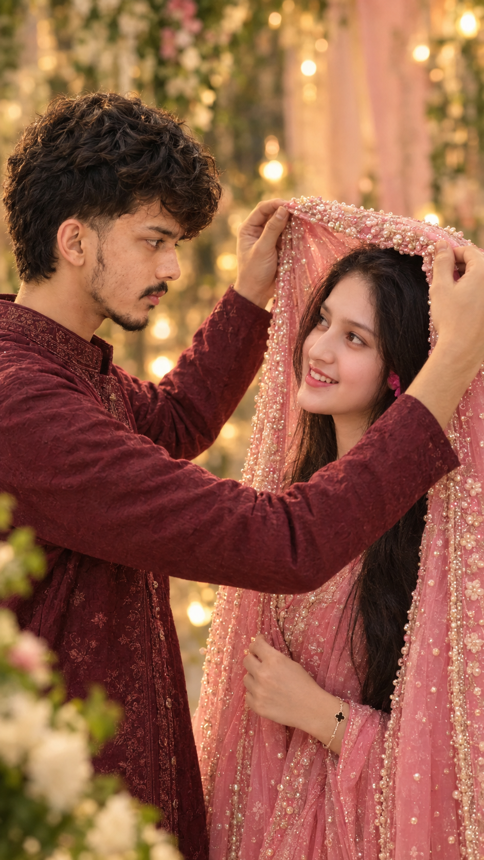 Ultra-Photorealistic Cinematic Indian Wedding Portrait – 9:16 Vertical AI Prompt