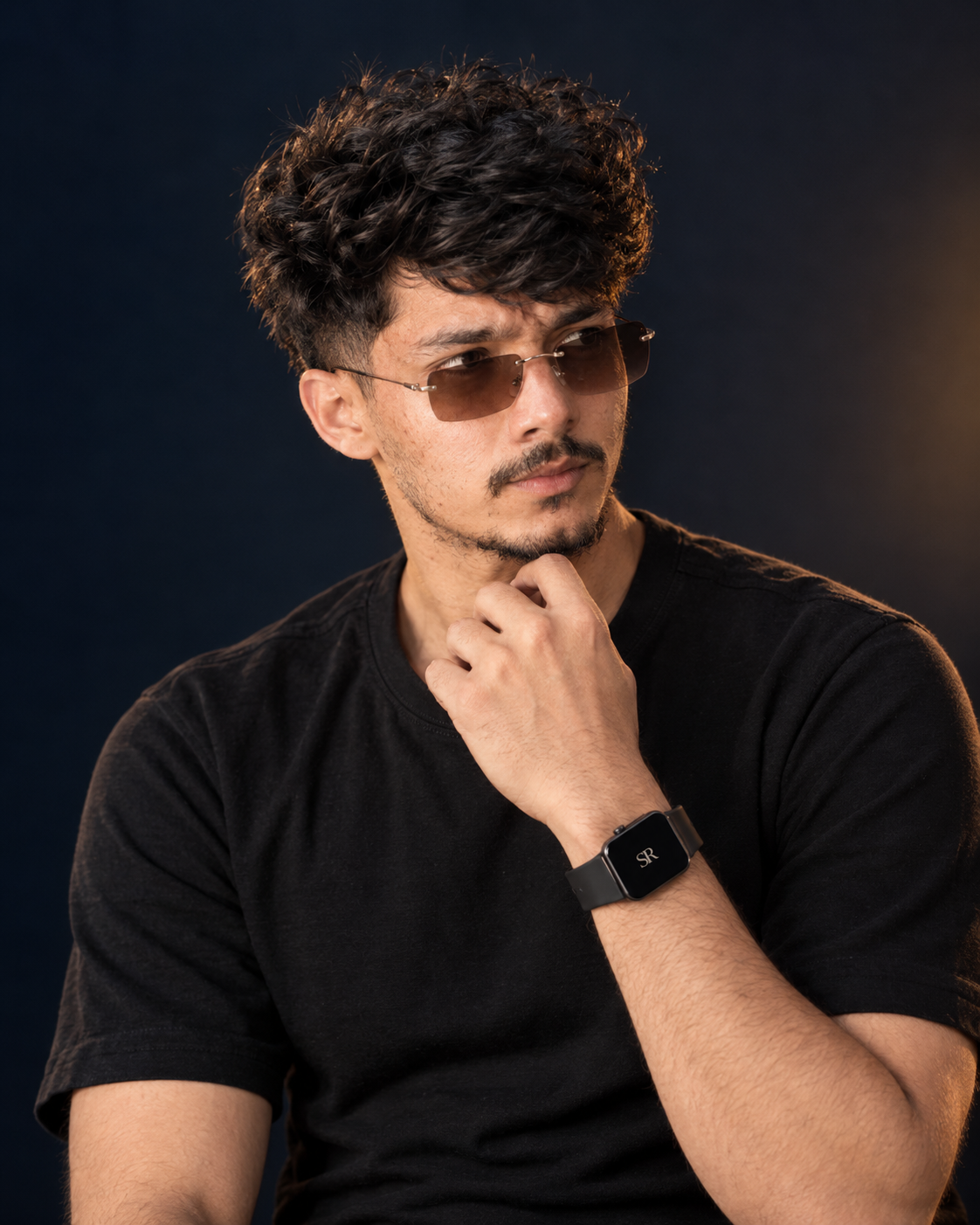 Photorealistic Portrait of Stylish Young Man with Sunglasses